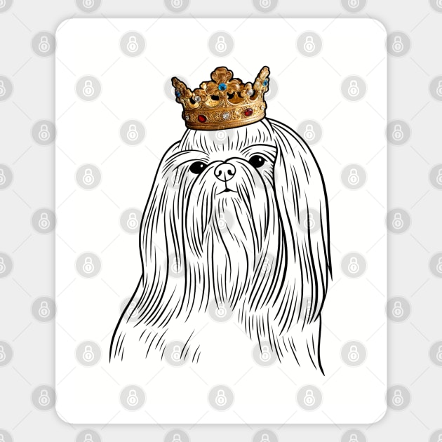 Shih Tzu Dog King Queen Wearing Crown Magnet by millersye